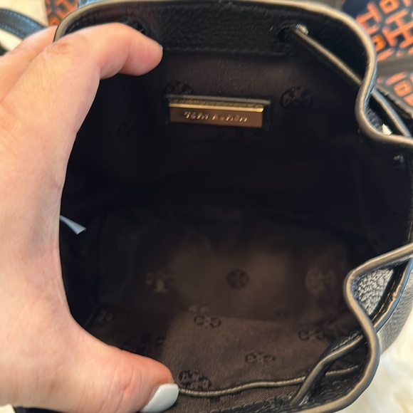 Like new Authentic Tory Burch Thea Mini Bucket Backpack in black. - Picture 8 of 16